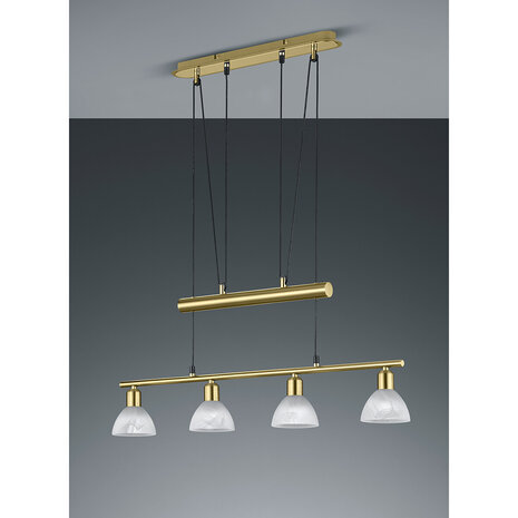 HLW LED Stijlvolle Witte & Gouden LED Hanglamp Trion Levino - Warm Wit 3000K, 4-lichts, Mat Goud HLW LED Stijlvolle Witte & Gouden LED Hanglamp Trion Levino - Warm Wit 3000K, 4-lichts, Mat Goud