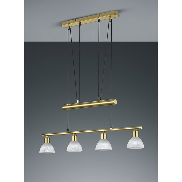 HLW LED Stijlvolle Witte & Gouden LED Hanglamp Trion Levino - Warm Wit 3000K, 4-lichts, Mat Goud HLW LED Stijlvolle Witte & Gouden LED Hanglamp Trion Levino - Warm Wit 3000K, 4-lichts, Mat Goud
