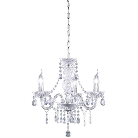 LED Kroonluchter Trion Lucy - 3-lichts, E14 fitting, helder aluminium design LED Kroonluchter Trion Lucy - 3-lichts, E14 fitting, helder aluminium design