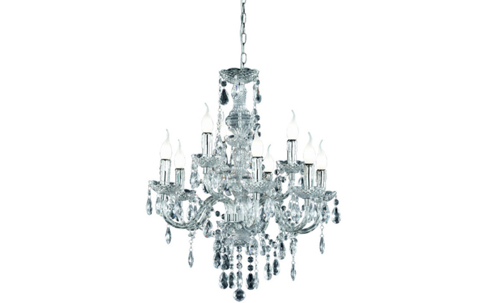 HLW LED LED Kroonluchter Trion Lucy - 9-lichts Rond Mat Chroom Aluminium