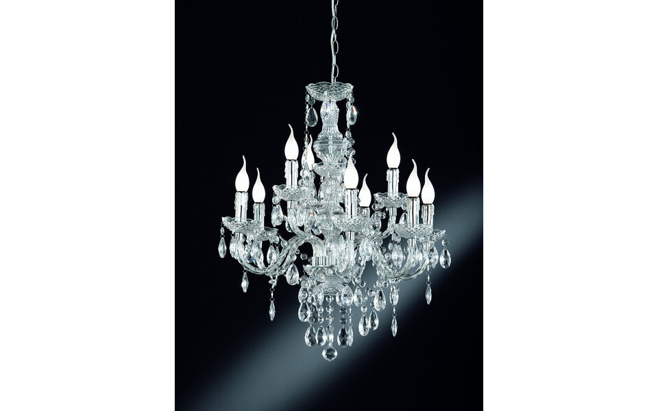 HLW LED LED Kroonluchter Trion Lucy - 9-lichts Rond Mat Chroom Aluminium