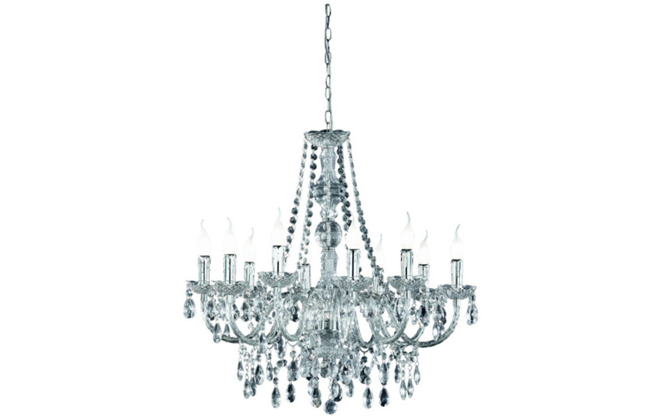 HLW LED Trion Lucy LED lamp kroonluchter - 10-lichts, mat chroom, aluminium