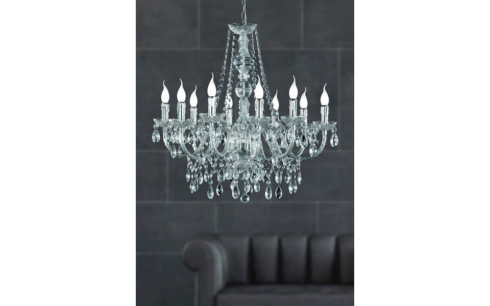 HLW LED Trion Lucy LED lamp kroonluchter - 10-lichts, mat chroom, aluminium