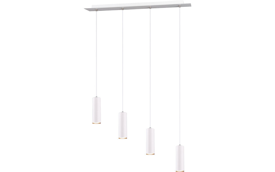 HLW LED LED Hanglamp Trion Mary - Witte LED Hanglamp met 4 GU10 lichtpunten, Mat Wit Aluminium