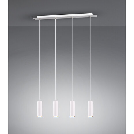 HLW LED LED Hanglamp Trion Mary - Witte LED Hanglamp met 4 GU10 lichtpunten, Mat Wit Aluminium HLW LED LED Hanglamp Trion Mary - Witte LED Hanglamp met 4 GU10 lichtpunten, Mat Wit Aluminium