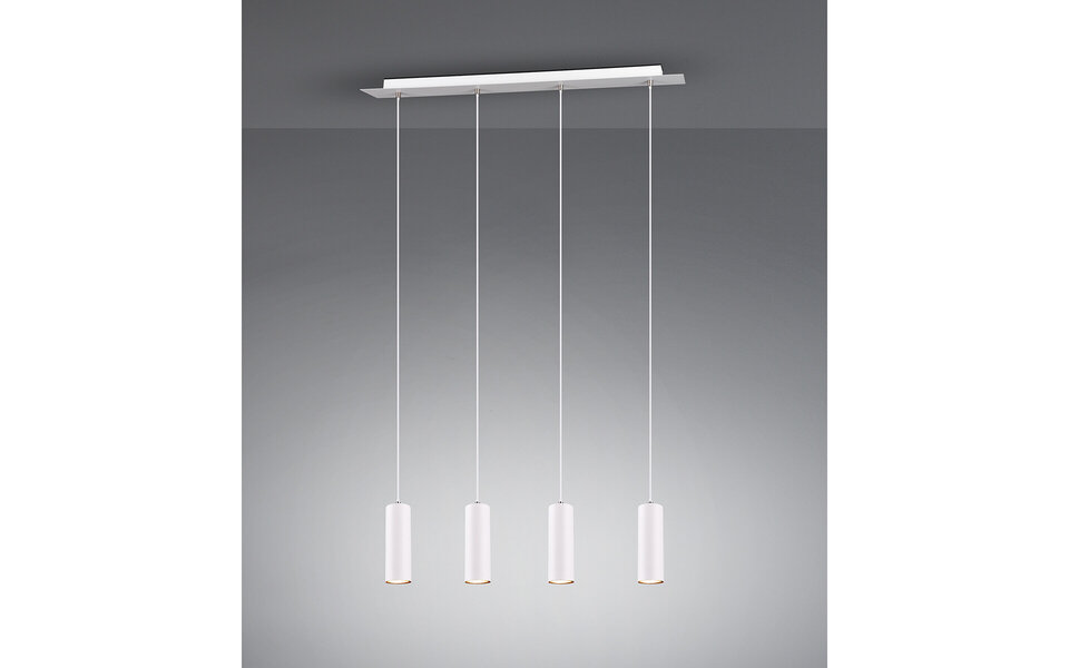 HLW LED LED Hanglamp Trion Mary - Witte LED Hanglamp met 4 GU10 lichtpunten, Mat Wit Aluminium