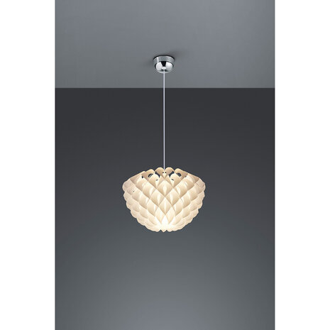 HLW LED Trion Talia Stoffen LED Hanglamp - Mat Wit, Rond, E27 Fitting, Modern Design HLW LED Trion Talia Stoffen LED Hanglamp - Mat Wit, Rond, E27 Fitting, Modern Design
