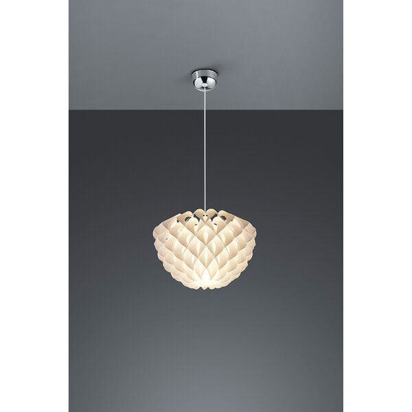 HLW LED Trion Talia Stoffen LED Hanglamp - Mat Wit, Rond, E27 Fitting, Modern Design HLW LED Trion Talia Stoffen LED Hanglamp - Mat Wit, Rond, E27 Fitting, Modern Design