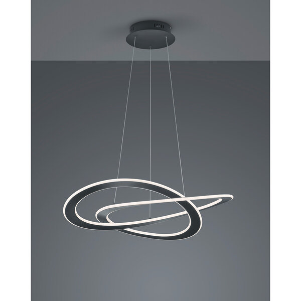 HLW LED LED Hanglamp 52W Warm Wit - Dimbaar, Mat Antraciet Aluminium, Modern Design HLW LED LED Hanglamp 52W Warm Wit - Dimbaar, Mat Antraciet Aluminium, Modern Design