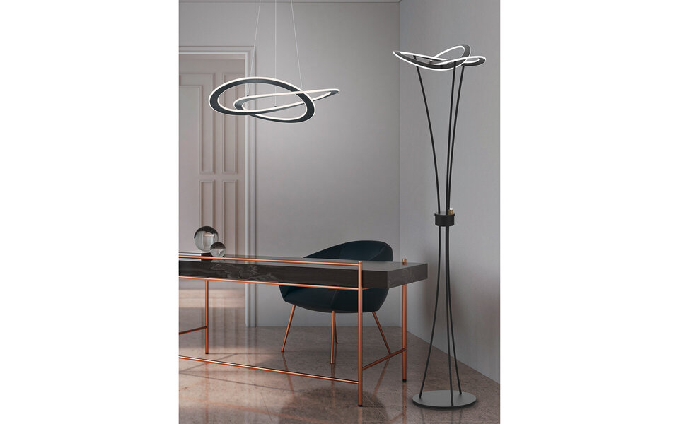 HLW LED LED Hanglamp 52W Warm Wit - Dimbaar, Mat Antraciet Aluminium, Modern Design