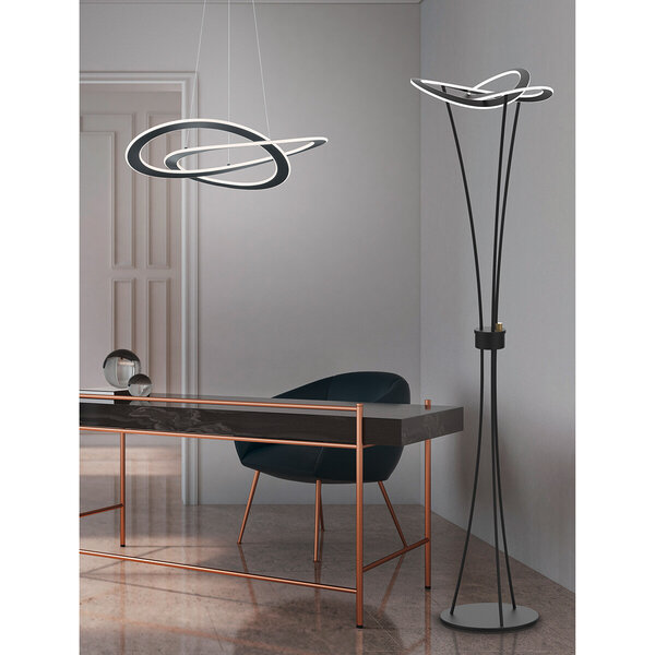 HLW LED LED Hanglamp 52W Warm Wit - Dimbaar, Mat Antraciet Aluminium, Modern Design HLW LED LED Hanglamp 52W Warm Wit - Dimbaar, Mat Antraciet Aluminium, Modern Design