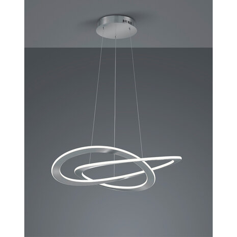 HLW LED LED Hanglamp 52W Dimbaar - Warm Wit 3000K - Witte Mat Nikkel Trion Oaky HLW LED LED Hanglamp 52W Dimbaar - Warm Wit 3000K - Witte Mat Nikkel Trion Oaky