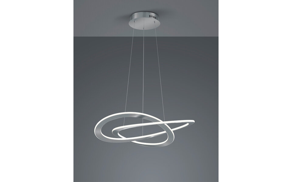 HLW LED LED Hanglamp 52W Dimbaar - Warm Wit 3000K - Witte Mat Nikkel Trion Oaky HLW LED LED Hanglamp 52W Dimbaar - Warm Wit 3000K - Witte Mat Nikkel Trion Oaky