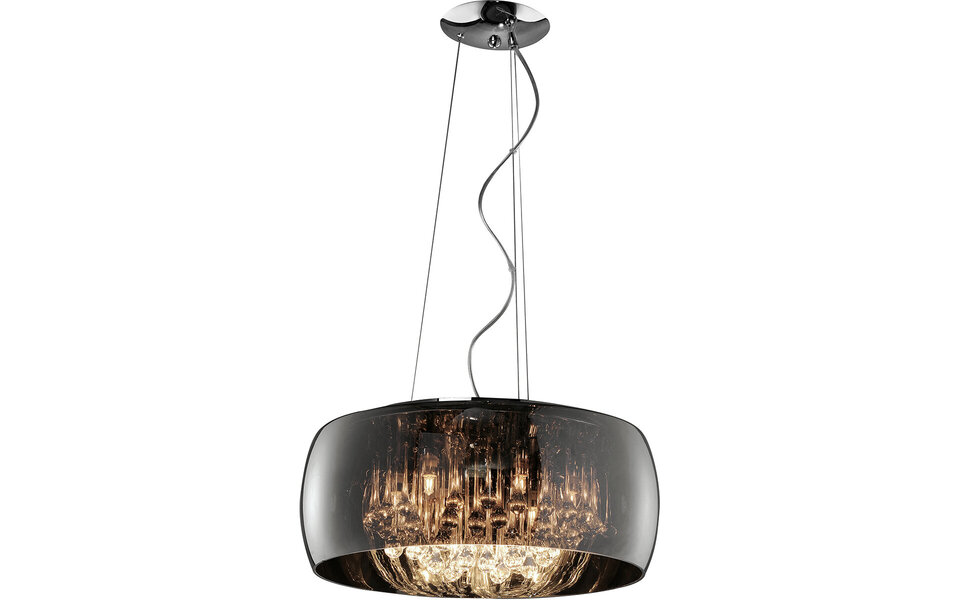 HLW LED LED Hanglamp met Glas - Trion Vapiro 6-lichts Rond Mat Chroom LED Lamp HLW LED LED Hanglamp met Glas - Trion Vapiro 6-lichts Rond Mat Chroom LED Lamp