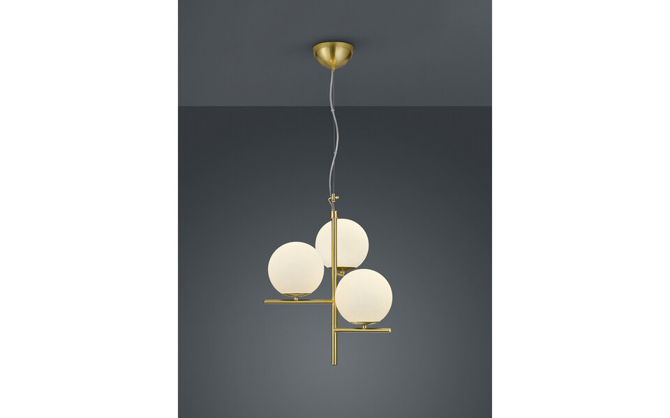 HLW LED LED Hanglamp Trion Pora - Stijlvolle Gouden LED Hanglamp met E14 Fitting, Rond & Mat Goud