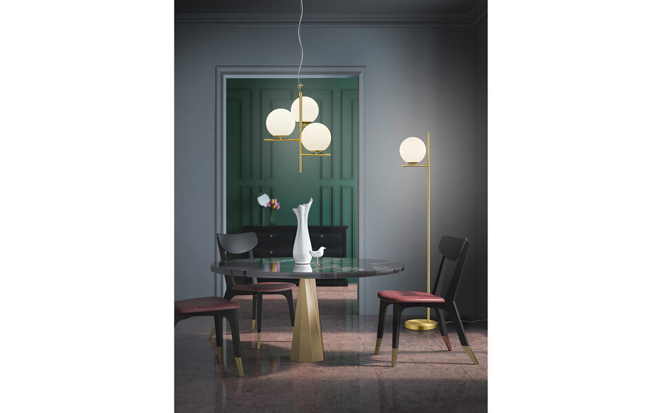 HLW LED LED Hanglamp Trion Pora - Stijlvolle Gouden LED Hanglamp met E14 Fitting, Rond & Mat Goud