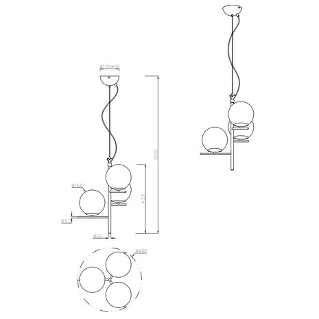 HLW LED LED Hanglamp Trion Pora - Rond, Mat Antraciet Aluminium, 3x E14 Fitting