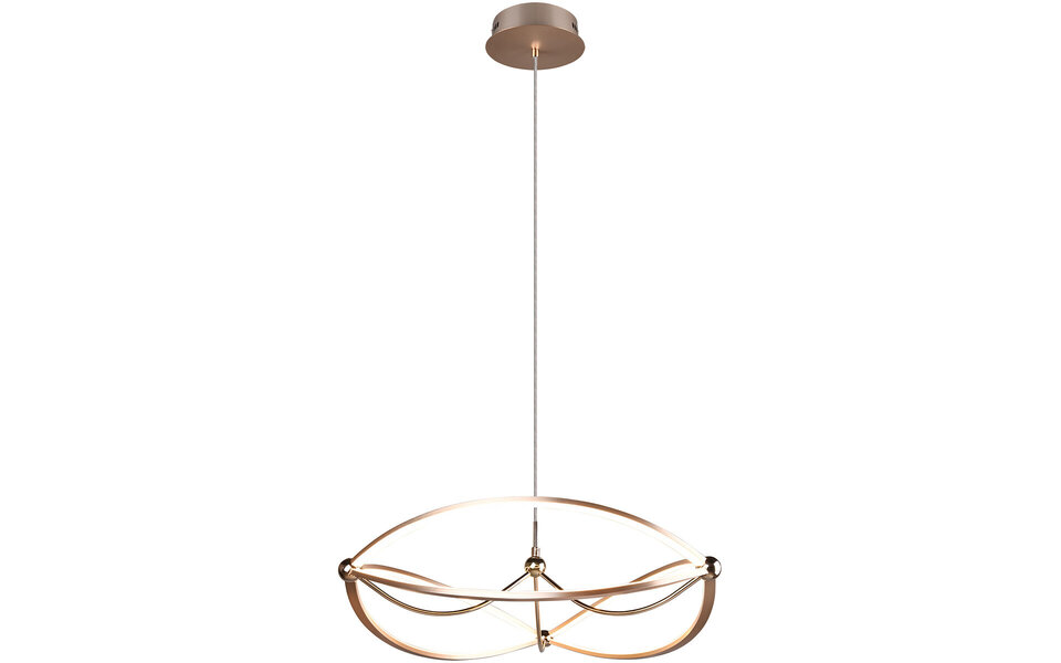 HLW LED Witte & Gouden Dimbare LED Hanglamp 42W - Warm Wit 3000K, Modern Design