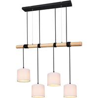 LED Hanglamp Trion Oden - Zwarte LED Hanglamp, 4-lichts E27 LED Hanglamp Trion Oden - Zwarte LED Hanglamp, 4-lichts E27