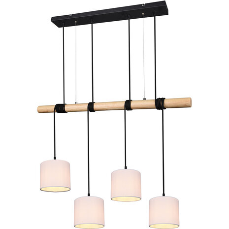 HLW LED LED Hanglamp Trion Oden - Mat Zwarte LED Hanglamp 4-lichts met E27 Fitting HLW LED LED Hanglamp Trion Oden - Mat Zwarte LED Hanglamp 4-lichts met E27 Fitting