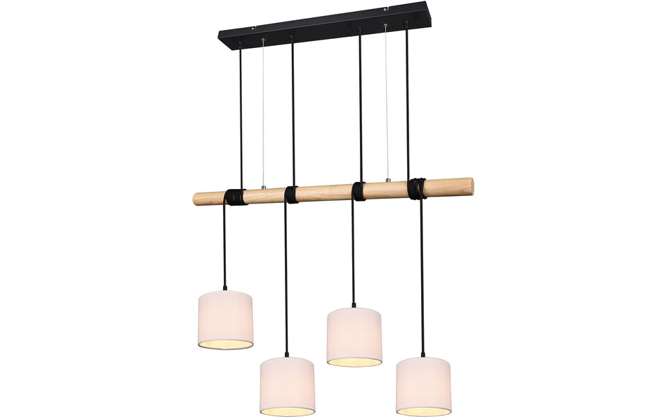 HLW LED LED Hanglamp Trion Oden - Mat Zwarte LED Hanglamp 4-lichts met E27 Fitting HLW LED LED Hanglamp Trion Oden - Mat Zwarte LED Hanglamp 4-lichts met E27 Fitting