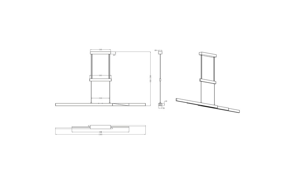 HLW LED Gouden LED Hanglamp 54W Trion Trojan - Up & Down, Kleur Aanpasbaar