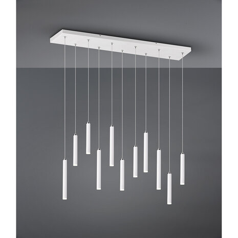 HLW LED Witte Dimbare LED Hanglamp Trion Tular 22W - Warm Wit 3000K, Aluminium