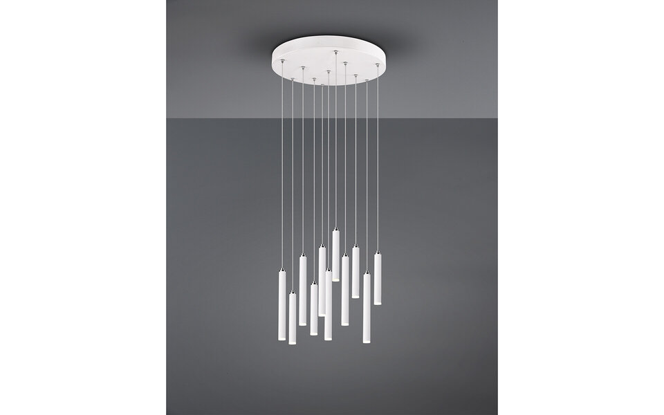 HLW LED LED Hanglamp Trion Tular 22W - Dimbaar, Warm Wit 3000K, Mat Wit Aluminium