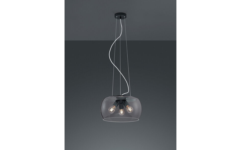 HLW LED LED Hanglamp Trion Valenti - Rond Mat Antraciet Aluminium, 3x E27