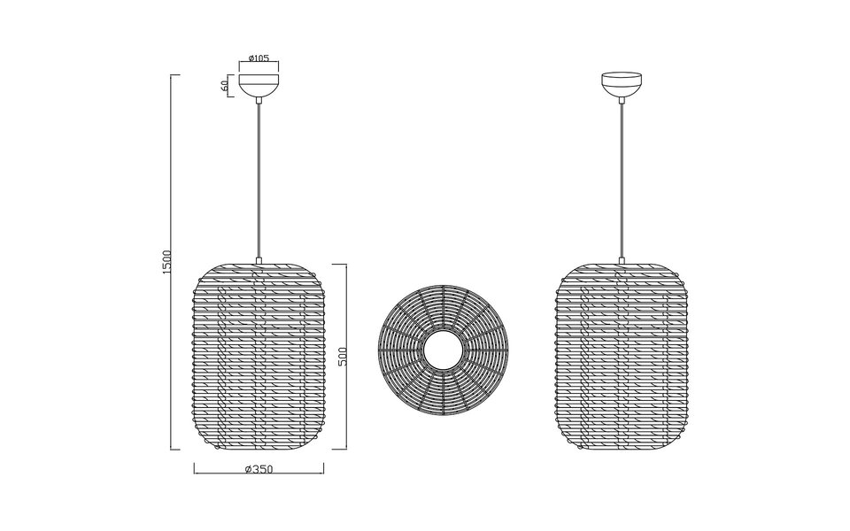 HLW LED Zwarte LED Hanglamp Trion Tuna XL - Rond, Modern Design, E27 Fitting