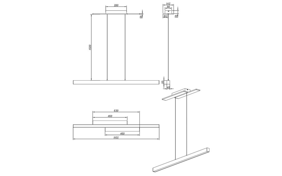 HLW LED LED Hanglamp 44W - Dimbare Zwarte & Witte LED Hanglamp met Warm Wit Licht 3000K HLW LED LED Hanglamp 44W - Dimbare Zwarte & Witte LED Hanglamp met Warm Wit Licht 3000K