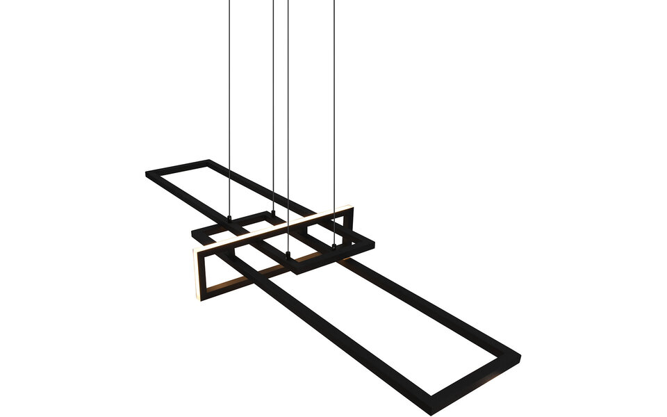 HLW LED Dimbare LED Hanglamp 34W - Mat Zwart of Wit - Warm Wit 3000K - Modern Design