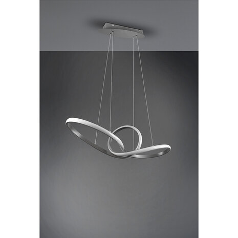 HLW LED Dimbare LED Hanglamp 28W - Warm Wit 3000K - Mat Nikkel - Aluminium HLW LED Dimbare LED Hanglamp 28W - Warm Wit 3000K - Mat Nikkel - Aluminium