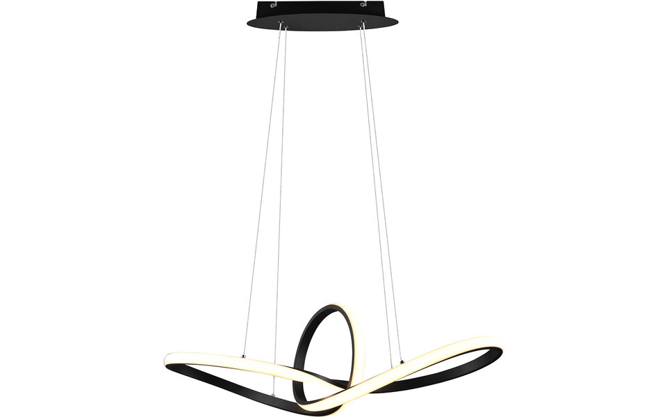 HLW LED LED Hanglamp 28W - Dimbaar, Warm Wit 3000K - Mat Zwart & Wit Aluminium