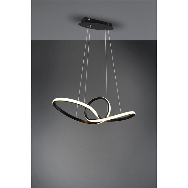 HLW LED LED Hanglamp 28W - Dimbaar, Warm Wit 3000K - Mat Zwart & Wit Aluminium