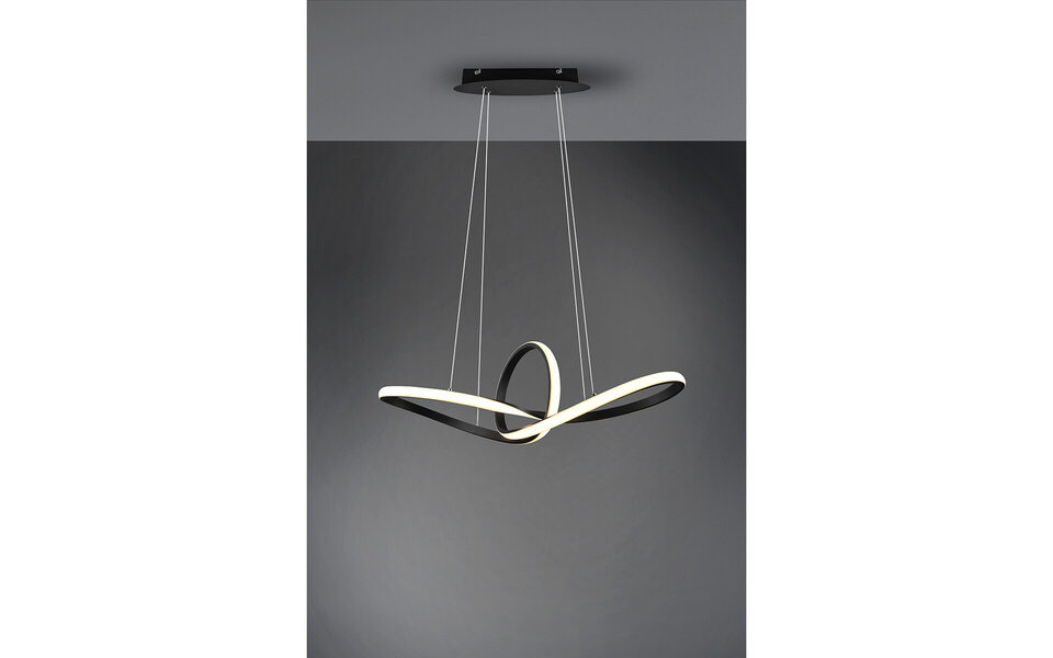 HLW LED LED Hanglamp 28W - Dimbaar, Warm Wit 3000K - Mat Zwart & Wit Aluminium