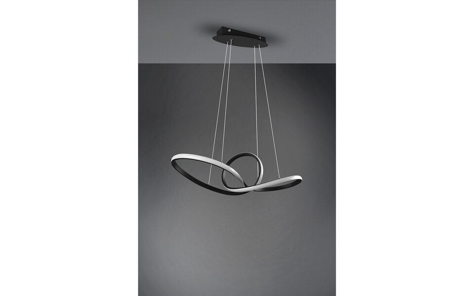 HLW LED LED Hanglamp 28W - Dimbaar, Warm Wit 3000K - Mat Zwart & Wit Aluminium