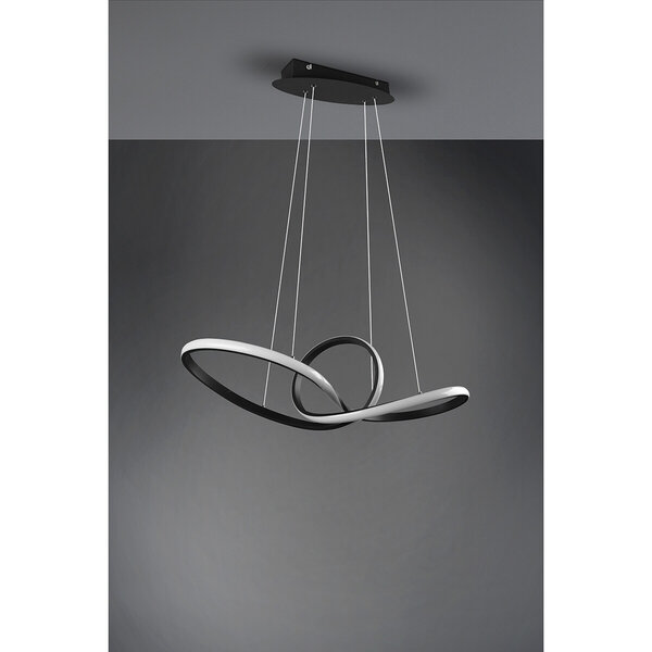 HLW LED LED Hanglamp 28W - Dimbaar, Warm Wit 3000K - Mat Zwart & Wit Aluminium