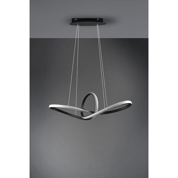 HLW LED LED Hanglamp 28W - Dimbaar, Warm Wit 3000K - Mat Zwart & Wit Aluminium