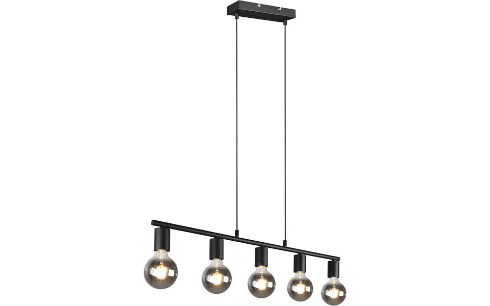 HLW LED Zwarte LED Hanglamp Trion Zuncka - 5-lichts, Rechthoekig, Mat Aluminium