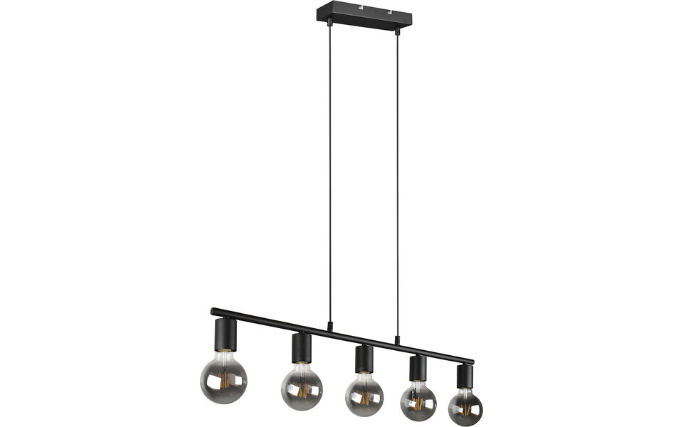 HLW LED Zwarte LED Hanglamp Trion Zuncka - 5-lichts, Rechthoekig, Mat Aluminium