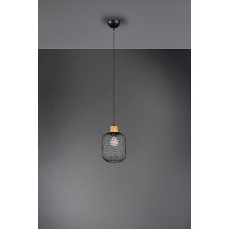 HLW LED Zwarte LED Hanglamp Trion Kalim - Mat Zwart, Aluminium, E27 Fitting, 1-lichts HLW LED Zwarte LED Hanglamp Trion Kalim - Mat Zwart, Aluminium, E27 Fitting, 1-lichts