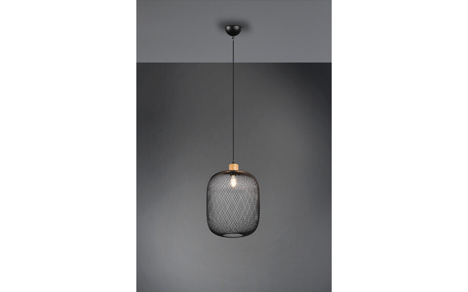 HLW LED LED Hanglamp Trion Kalim XL - Mat Zwart, Rond & Aluminium, E27 Fitting