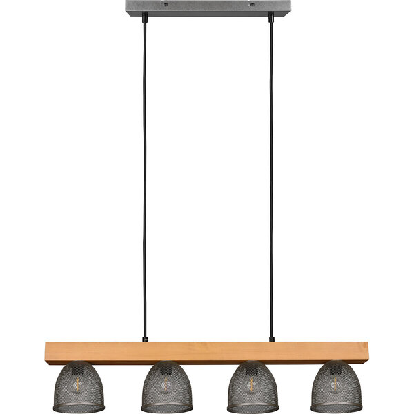 HLW LED LED Hanglamp Trion Cinao - 4-lichts Rond Aluminium, Antiek Nikkel, E14