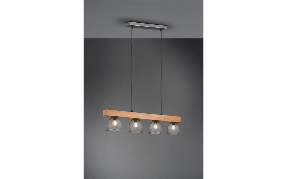 HLW LED LED Hanglamp Trion Cinao - 4-lichts Rond Aluminium, Antiek Nikkel, E14 HLW LED LED Hanglamp Trion Cinao - 4-lichts Rond Aluminium, Antiek Nikkel, E14