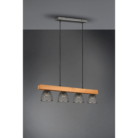 HLW LED LED Hanglamp Trion Cinao - 4-lichts Rond Aluminium, Antiek Nikkel, E14