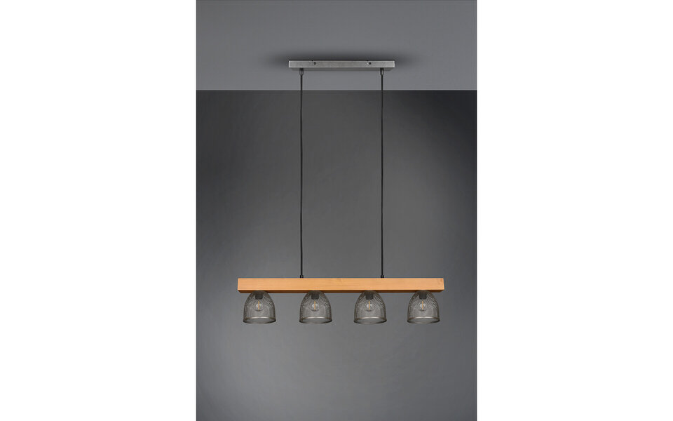 HLW LED LED Hanglamp Trion Cinao - 4-lichts Rond Aluminium, Antiek Nikkel, E14 HLW LED LED Hanglamp Trion Cinao - 4-lichts Rond Aluminium, Antiek Nikkel, E14