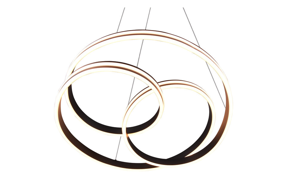 HLW LED LED Hanglamp Trion Yarino 60W - Dimbaar, Aanpasbare Kleur & Mat Zwart