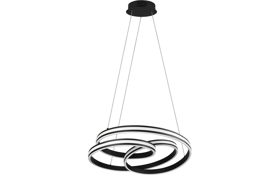 HLW LED LED Hanglamp Trion Yarino 60W - Dimbaar, Aanpasbare Kleur & Mat Zwart