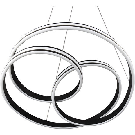 HLW LED LED Hanglamp Trion Yarino 60W - Dimbaar, Aanpasbare Kleur & Mat Zwart